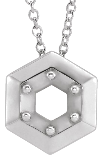 14K White 5 mm Round Geometric 16-18  Necklace Mounting (1)