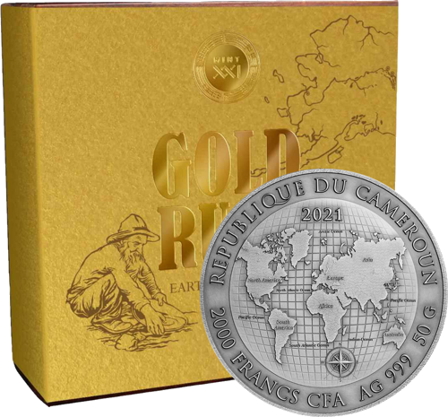 2000 franks gold rush 2021 Cameroon silver coin (1)
