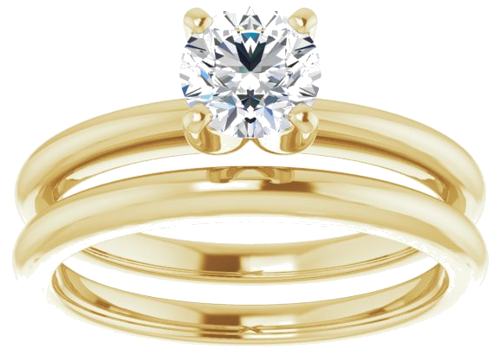 14K Yellow  5.5 mm Round Solitaire Engagement Ring Mounting (8)