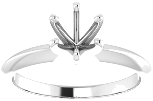 14K White 5.4-5.7 mm Round 6-Prong Solitaire Ring Mounting (3)