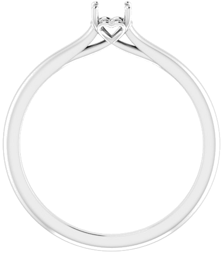 14K White  4.1 mm Round Solitaire Engagement Ring Mounting (2)