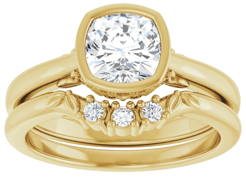 10K Yellow 6 mm Cushion Solitaire Engagement Ring Mounting (8)