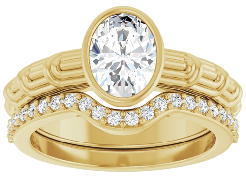 14K Yellow 8 x 6 mm Oval Solitaire Engagement Ring Mounting (8)