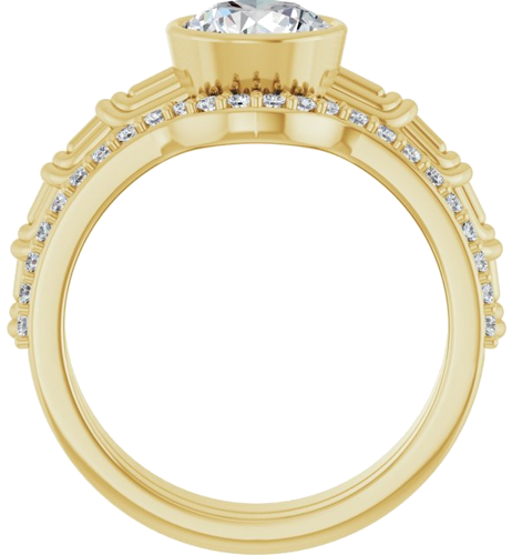 14K Yellow 7.4 mm Round Solitaire Engagement Ring Mounting (7)