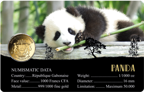 1/1000 oz Panda 1000 Francs Gabon Gold Coin (2)