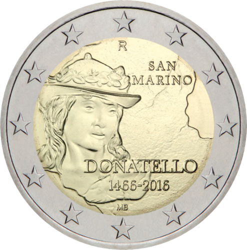 2016 San Marinas Donatello 2 eurų moneta (3)