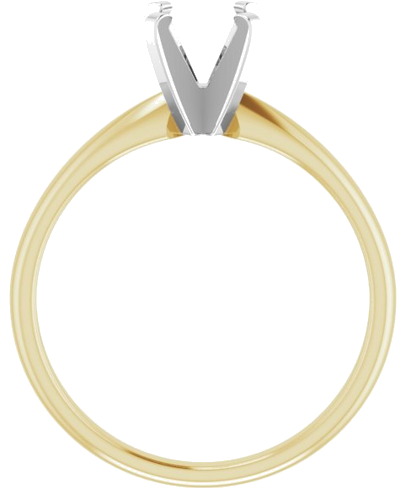 14K Yellow White 5.7-6.0 mm Round Solitaire Engagement Ring Mounting (2)