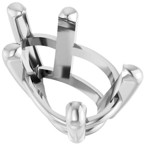 14K White 9x6 mm Pear Solitaire Slide Pendant Mounting (4)