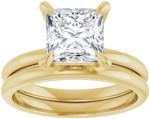 14K Yellow  7x7 mm Square Solitaire Engagement Ring Mounting (8)
