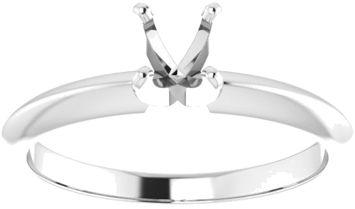 14K White 4.2-4.9 mm Round 4-Prong Light Solitaire Ring Mounting (3)