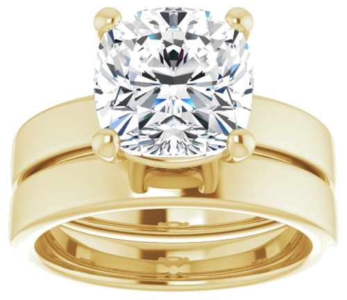 Sužadėtuvių Žiedas „Solitaire“ 585 Geltonojo Aukso Cushion 9mm (8)