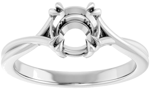 Sužadėtuvių Žiedas „Solitaire“ 585 Baltojo Aukso Round 6.5mm (3)
