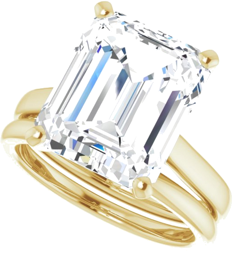 14K Yellow 12x10 mm Emerald Engagement Ring Mounting (10)