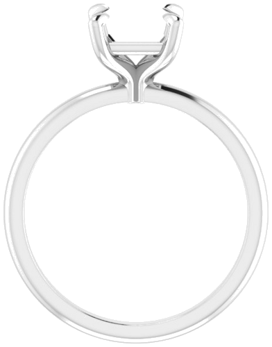 14K White  6x6 mm Square Solitaire Engagement Ring Mounting (2)