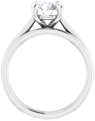 14K White  7.4 mm Round Solitaire Engagement Ring Mounting (7)
