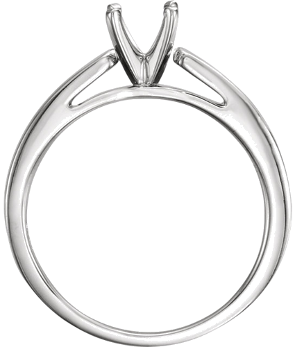 14K White 5 mm Round Solitaire Engagement Ring Mounting (2)
