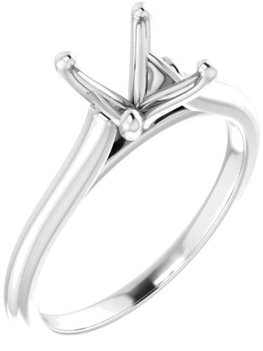 Sužadėtuvių Žiedas „Solitaire“ 585 Baltojo Aukso Round 7.4mm (1)