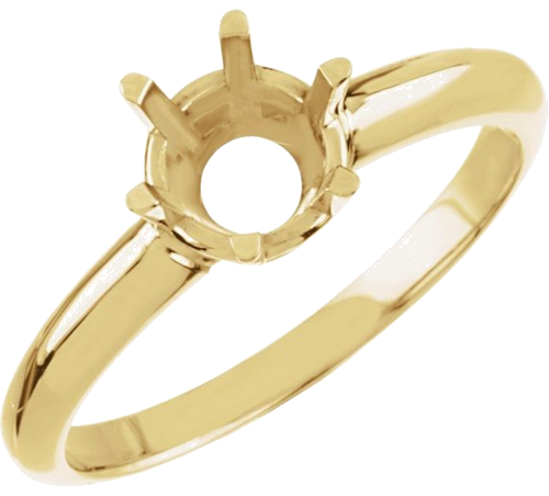 14K Yellow 4.5 mm Round Engagement Ring Mounting (1)