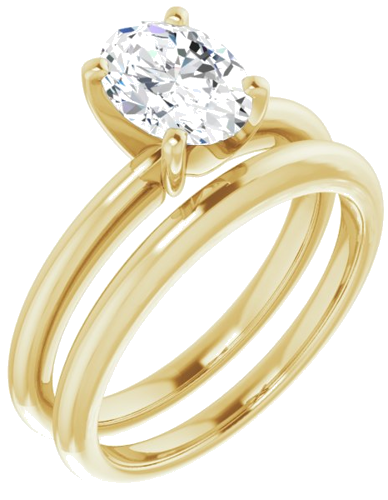 Sužadėtuvių Žiedas „Solitaire“ 750 Geltonojo Aukso Oval 8mm x 6mm (6)