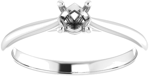 Sužadėtuvių Žiedas „Solitaire“ 585 Baltojo Aukso Round 4.4mm (3)