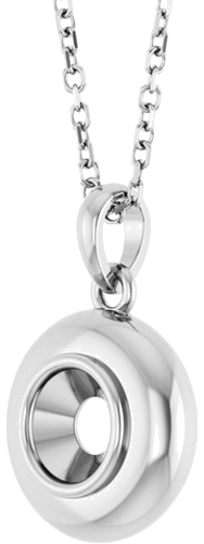 Pakabukas „Solitaire Puffed“ 585 Baltojo Aukso Round 5mm (2)