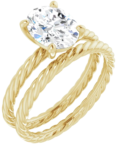 14K Yellow 9x7 mm Oval Solitaire Engagement Ring Mounting (6)