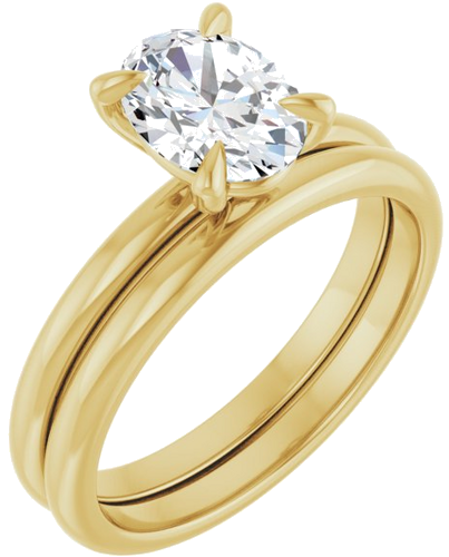 10K Yellow  8x6 mm Oval Solitaire Engagement Ring Mounting (6)