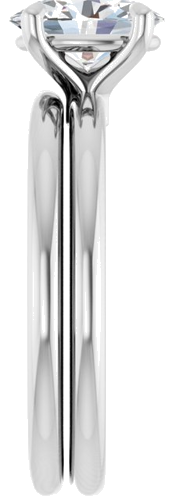 14K White 8x6 mm Oval Solitaire Engagement Ring Mounting (9)