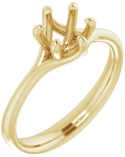 Sužadėtuvių Žiedas „Solitaire“ 585 Geltonojo Aukso Round 6mm (1)