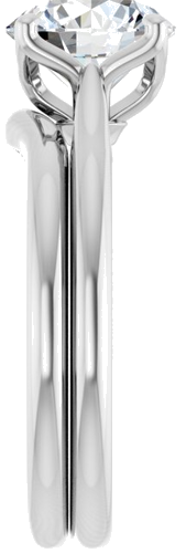 Sužadėtuvių Žiedas „Solitaire“ 585 Baltojo Aukso Round 8mm (9)