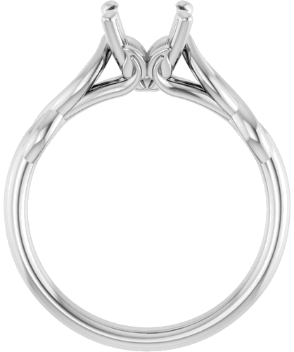 14K White  7 mm Round Solitaire Engagement Ring Mounting (2)