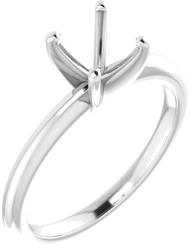 Sužadėtuvių Žiedas „Solitaire“ 585 Baltojo Aukso Cushion 6mm (1)