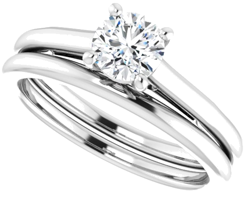 14K White  5.2 mm Round Solitaire Engagement Ring Mounting (10)