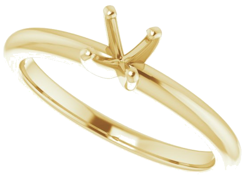 14K Yellow  3.5 mm Square Solitaire Engagement Ring Mounting (5)