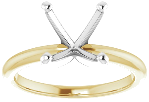 14K Yellow   White  9.4 mm Round Solitaire Engagement Ring Mounting (3)