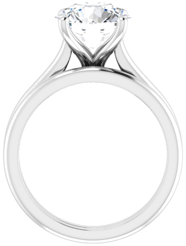 14K White 9 mm Round Solitaire Engagement Ring Mounting (7)