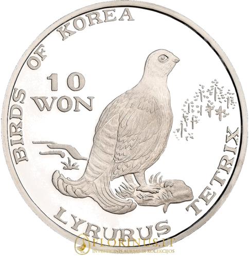 1999 Šiaurės Korėja, Lyrus Tetrix, 10 won sidabrinė moneta (1)
