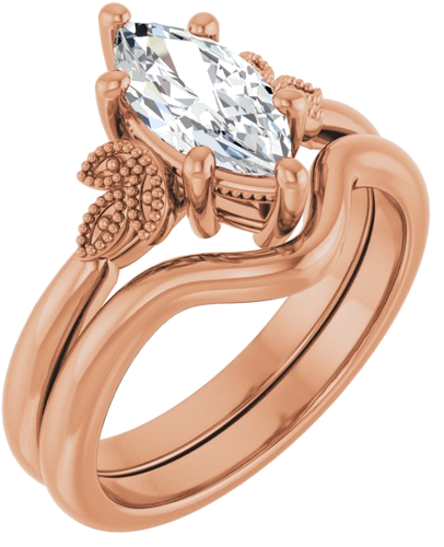 10K Rose 10x5 mm Marquise Solitaire Engagement Ring Mounting (6)