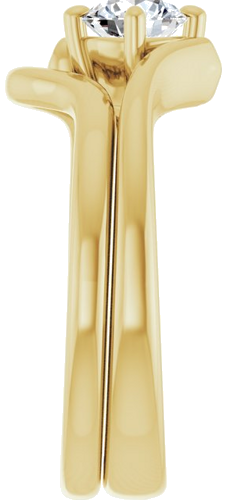 Sužadėtuvių Žiedas „Solitaire“ 585 Geltonojo Aukso Round 5.2mm (9)