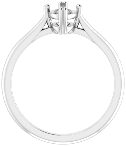 18K White 7x5 mm Oval Solitaire Engagement Ring Mounting (2)