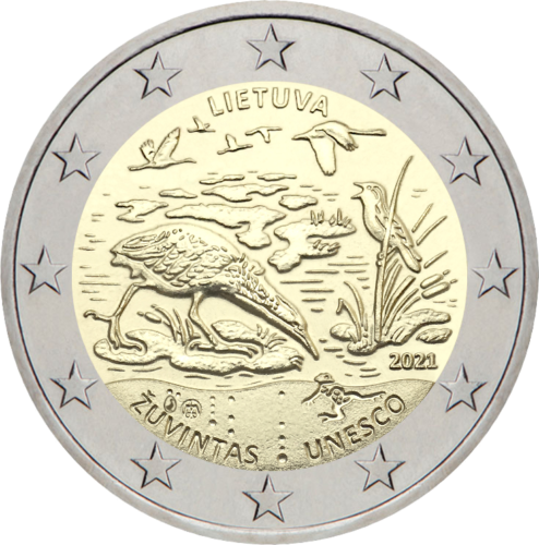 2021 Lithuania Zuvintas Biosphere Reserve UNESCO 2 euro BU coin (3)
