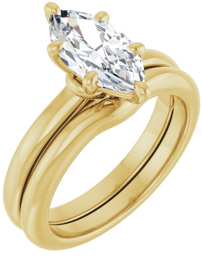 Sužadėtuvių Žiedas „Solitaire“ 585 Geltonojo Aukso Marquise 12mm x 6mm (6)