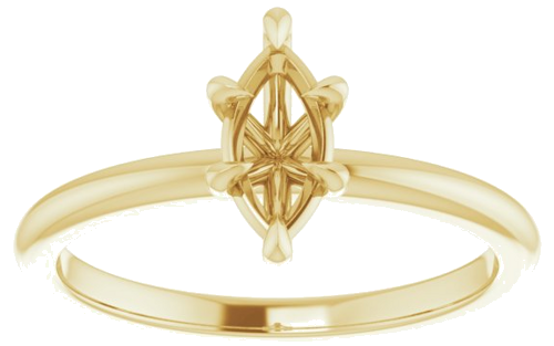 14K Yellow 8x4 mm Marquise Solitaire Engagement Ring Mounting (3)