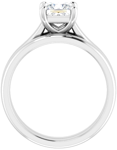 14K White 5.5x5.5 mm Square Solitaire Engagement Ring Mounting (7)