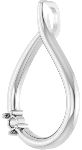 14K White 2.5 mm Round 1-Stone Family Pendant Mounting (2)