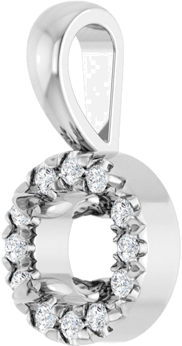 14K White 4 mm Round .05 CTW Natural Diamond Semi-Set Halo-Style Pendant (2)