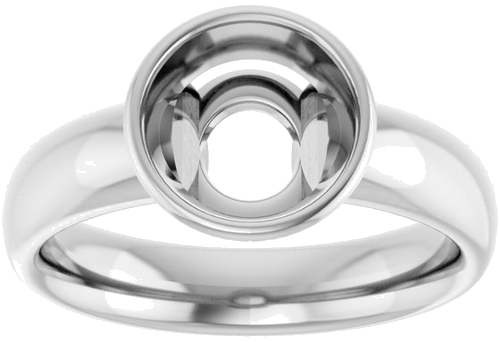 Sužadėtuvių Žiedas „Bezel-Set Solitaire“ 585 Baltojo Aukso Round 8mm (3)