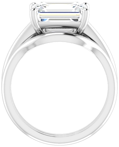 14K White 10x8 mm Emerald Solitaire Engagement Ring Mounting (6)