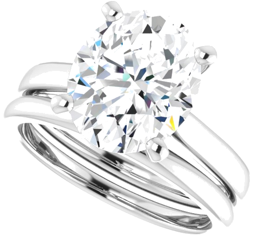Sužadėtuvių Žiedas 18k white gold Oval 11mm x 9mm (10)