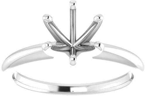 Sužadėtuvių Žiedas „Solitaire“ 585 Baltojo Aukso Round 7.3mm x 7.7mm (4)
